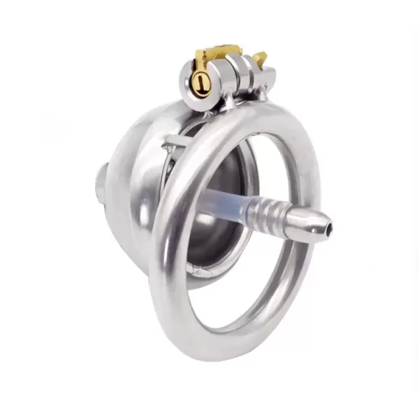 New Lock 304 Stainless Steel Male Small Cage Chastity Belt Device with Tube Ring - SMCock