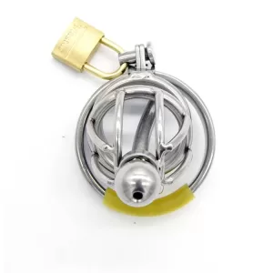 Stainless Steel Male Chastity Device with Catheter Cock Ring Bird - SMCock